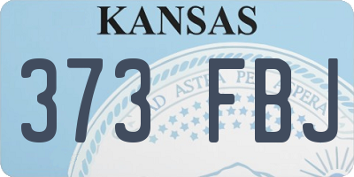 KS license plate 373FBJ
