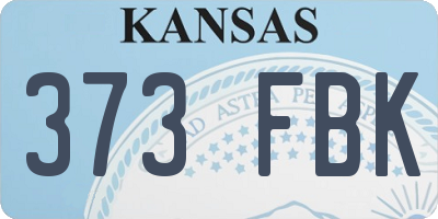 KS license plate 373FBK