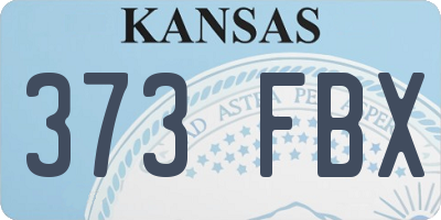 KS license plate 373FBX