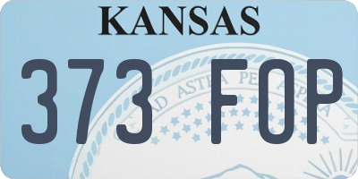 KS license plate 373FOP
