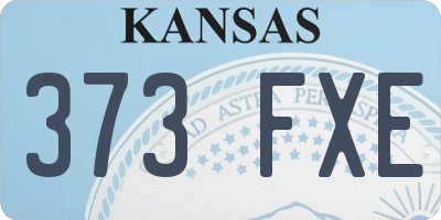 KS license plate 373FXE