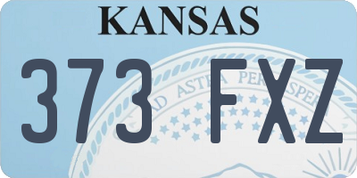 KS license plate 373FXZ