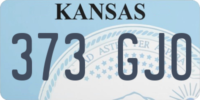 KS license plate 373GJO