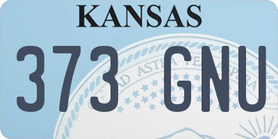KS license plate 373GNU