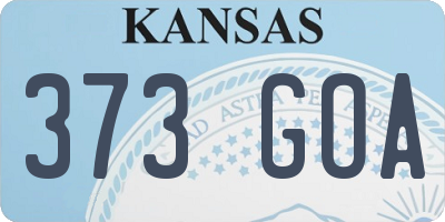 KS license plate 373GOA