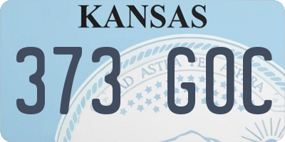 KS license plate 373GOC
