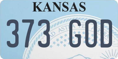 KS license plate 373GOD