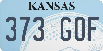 KS license plate 373GOF