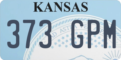 KS license plate 373GPM