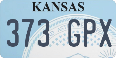 KS license plate 373GPX