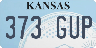KS license plate 373GUP