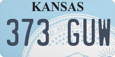 KS license plate 373GUW
