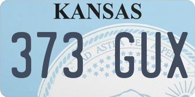 KS license plate 373GUX
