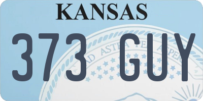 KS license plate 373GUY