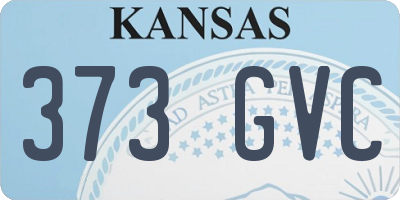 KS license plate 373GVC