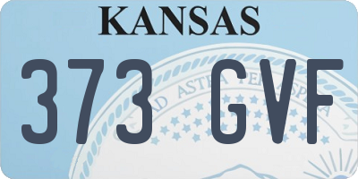 KS license plate 373GVF