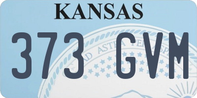KS license plate 373GVM