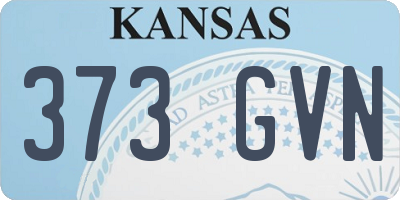KS license plate 373GVN