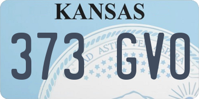 KS license plate 373GVO