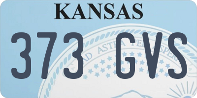 KS license plate 373GVS