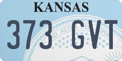 KS license plate 373GVT