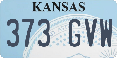KS license plate 373GVW