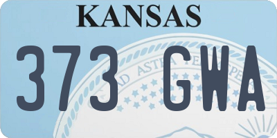 KS license plate 373GWA