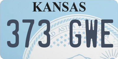 KS license plate 373GWE