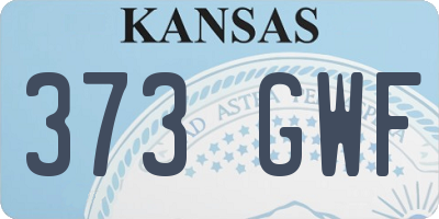 KS license plate 373GWF