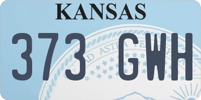KS license plate 373GWH