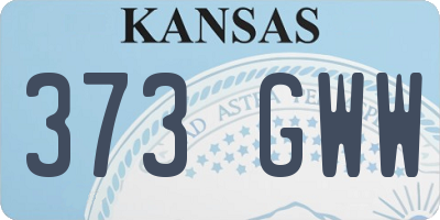 KS license plate 373GWW