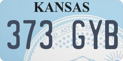 KS license plate 373GYB