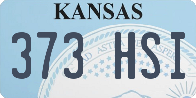 KS license plate 373HSI