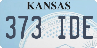 KS license plate 373IDE
