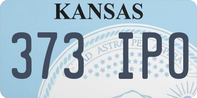 KS license plate 373IPO