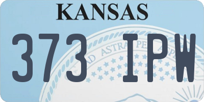 KS license plate 373IPW