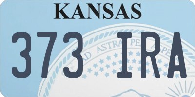 KS license plate 373IRA