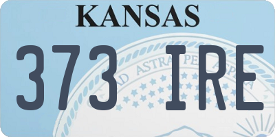 KS license plate 373IRE