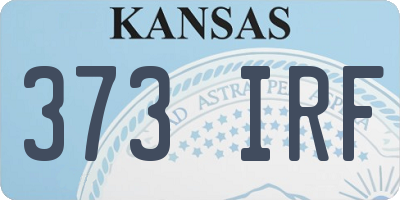 KS license plate 373IRF