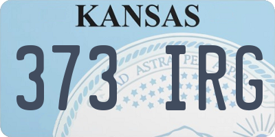KS license plate 373IRG