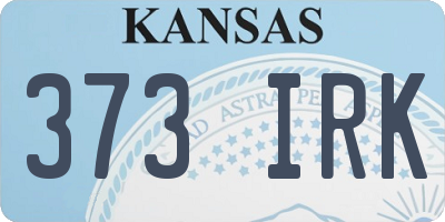KS license plate 373IRK