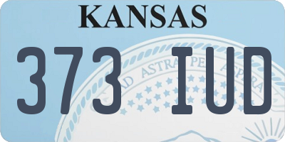 KS license plate 373IUD