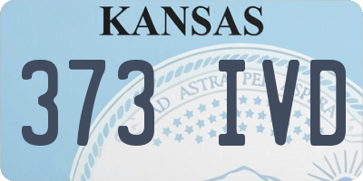 KS license plate 373IVD