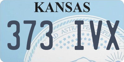 KS license plate 373IVX