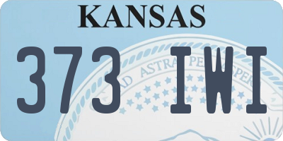 KS license plate 373IWI