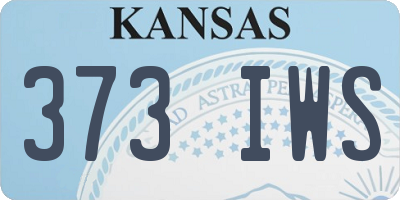KS license plate 373IWS