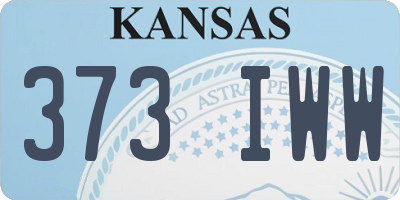 KS license plate 373IWW