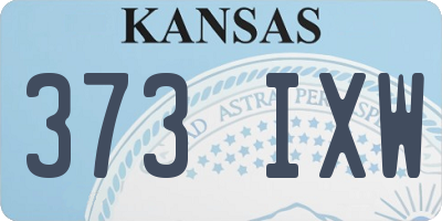 KS license plate 373IXW