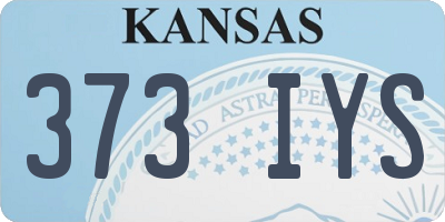KS license plate 373IYS