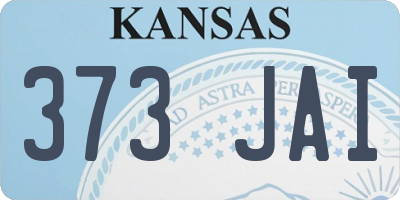 KS license plate 373JAI